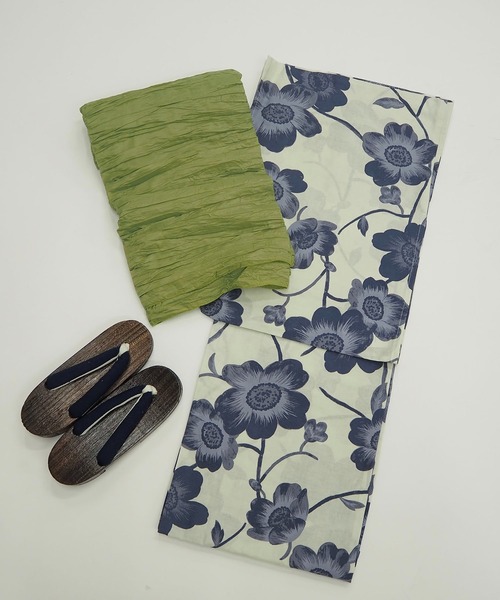 CAPRICIEUX LE'MAGE(カプリシューレマージュ)の「ゆかた3点SET〈ゆかた/兵児帯/下駄〉(浴衣・レディース・アイボリー/ベージュ/ブルー/ブラック・FREE)」の14枚目の写真