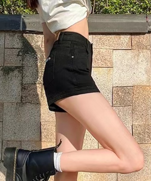 ジップポケットデニムショートパンツ（デニムパンツ）｜gossip