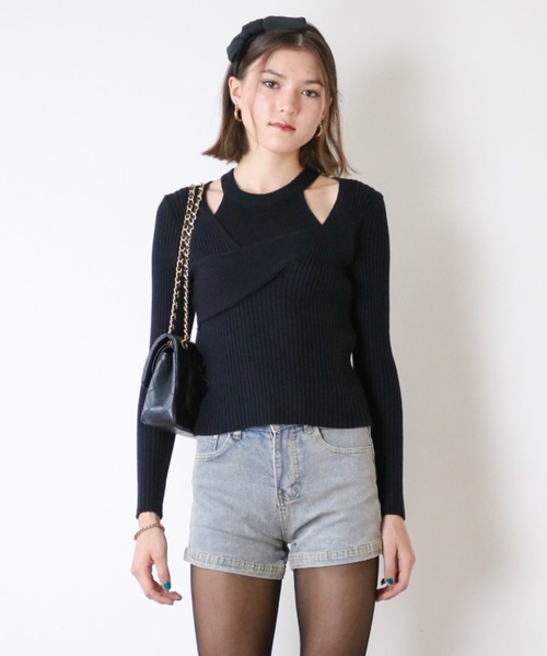 gossip!ロサンゼルス(ゴシップロサンゼルス)の「ジップポケットデニムショートパンツ(デニムパンツ・レディース・ライトブルー/ブラック・S/M/L)」の7枚目の写真