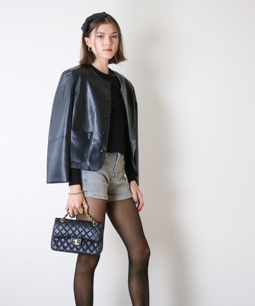 gossip!ロサンゼルス(ゴシップロサンゼルス)の「ジップポケットデニムショートパンツ(デニムパンツ・レディース・ライトブルー/ブラック・S/M/L)」の11枚目の写真