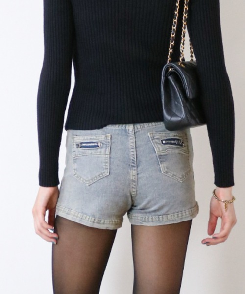 セール】ジップポケットデニムショートパンツ（デニムパンツ）｜gossip