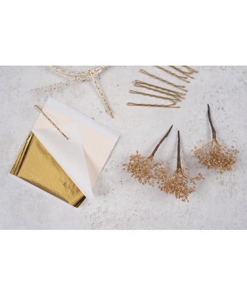 CHACO (FLOWER ACCESSORY)(チャコ)の「CHACO/ ヘア15点セット (水引、金箔、ゴールドピン、かすみ草)(ヘアピン・レディース・ホワイトゴールド・FREE)」の3枚目の写真