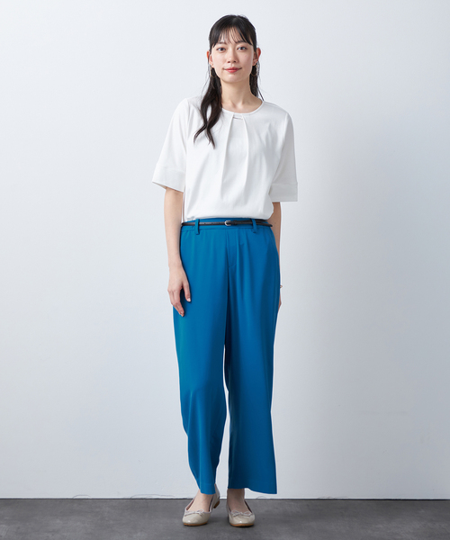 A/C DESIGN BY ALPHA CUBIC(エーシーデザインバイアルファキュービック)の「【接触冷感・UVカット・洗濯可能】ワイドパンツ(スラックス・レディース・ベージュ/ブルー/ブラック・70/64/67/61)」の8枚目の写真