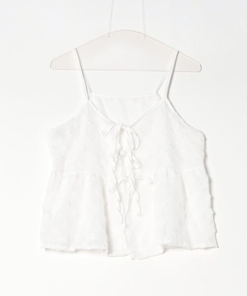 gossip!ロサンゼルス(ゴシップロサンゼルス)の「Y2Kレイヤードキャミソール 花柄ブラウス 重ね着アイテム レース フラワー刺繍 キャミカーディガン キャミソールトップス(キャミソール・レディース・ホワイト/ブラック・FREE)」の10枚目の写真