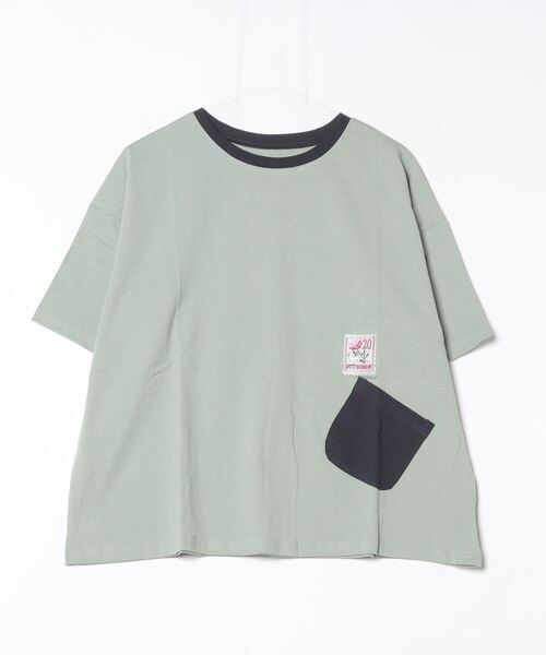 Quelle Chance(ケルシャンス)の「Quelle chance 配色ポケットプルオーバー(Tシャツ/カットソー・レディース・ライトグリーン/オフホワイト/チャコールグレー・M)」の21枚目の写真
