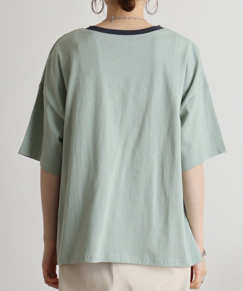 Quelle Chance(ケルシャンス)の「Quelle chance 配色ポケットプルオーバー(Tシャツ/カットソー・レディース・ライトグリーン/オフホワイト/チャコールグレー・M)」の15枚目の写真