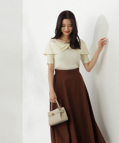 PROPORTION BODY DRESSING(プロポーションボディドレッシング)の「ねじりケープ風ニット / 1214270806(ニット/セーター・レディース・ホワイト/グリーン/ブラック・FREE)」の7枚目の写真