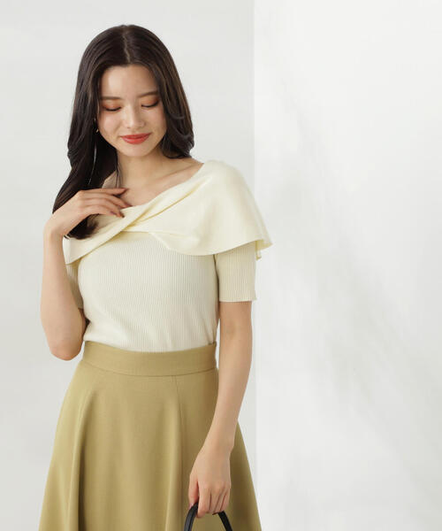 PROPORTION BODY DRESSING(プロポーションボディドレッシング)の「ねじりケープ風ニット / 1214270806(ニット/セーター・レディース・ホワイト/グリーン/ブラック・FREE)」の12枚目の写真