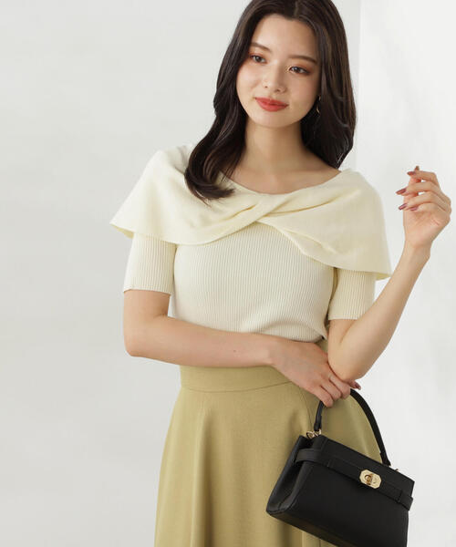 PROPORTION BODY DRESSING(プロポーションボディドレッシング)の「ねじりケープ風ニット / 1214270806(ニット/セーター・レディース・ホワイト/グリーン/ブラック・FREE)」の15枚目の写真