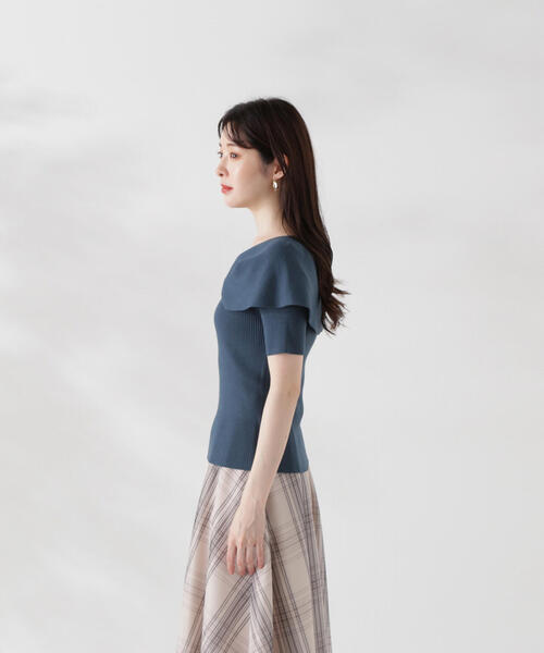 PROPORTION BODY DRESSING(プロポーションボディドレッシング)の「ねじりケープ風ニット / 1214270806(ニット/セーター・レディース・ホワイト/グリーン/ブラック・FREE)」の4枚目の写真