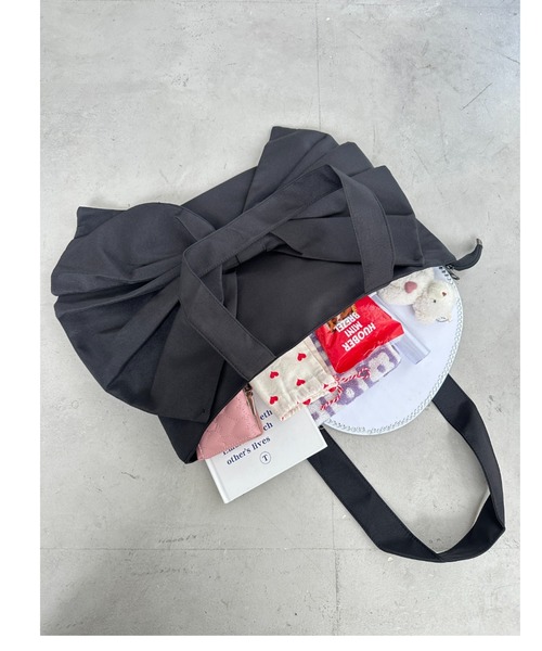 セール】ファスナー開閉リボントートバッグ【大容量】(トート セール】ファスナー開閉リボントートバッグ【大容量】(トート