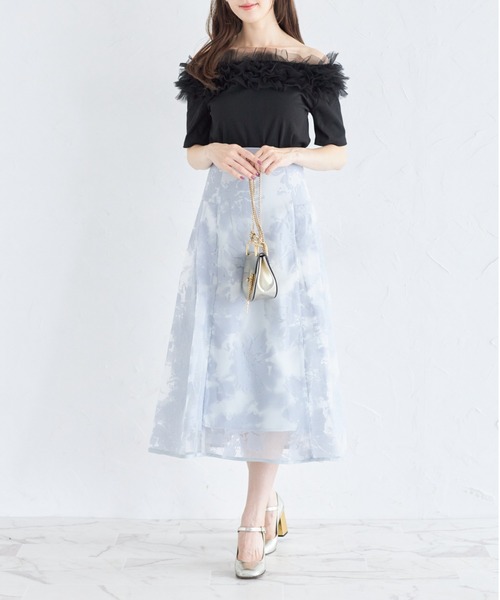 【セール】バックレースアップオパールフラワープリントフレアスカート(スカート)|tocco closet(トッコ クローゼット) 【セール】バックレースアップオパールフラワープリントフレアスカート(スカート)|tocco closet(トッコ クローゼット)