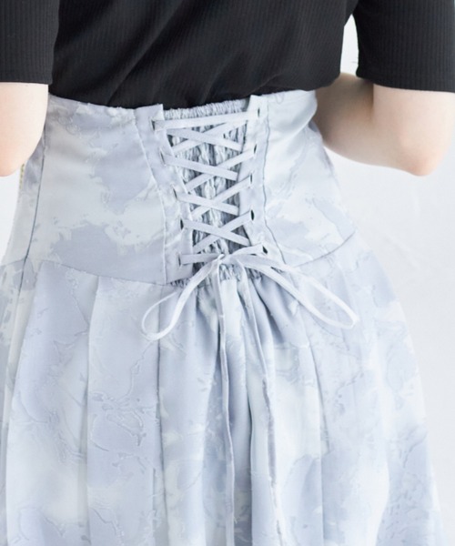 【セール】バックレースアップオパールフラワープリントフレアスカート(スカート)|tocco closet(トッコ クローゼット) 【セール】バックレースアップオパールフラワープリントフレアスカート(スカート)|tocco closet(トッコ クローゼット)