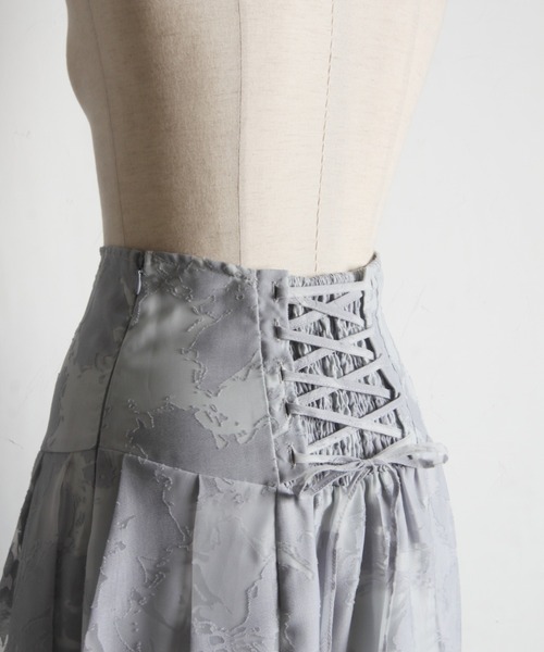 【セール】バックレースアップオパールフラワープリントフレアスカート(スカート)|tocco closet(トッコ クローゼット) 【セール】バックレースアップオパールフラワープリントフレアスカート(スカート)|tocco closet(トッコ クローゼット)