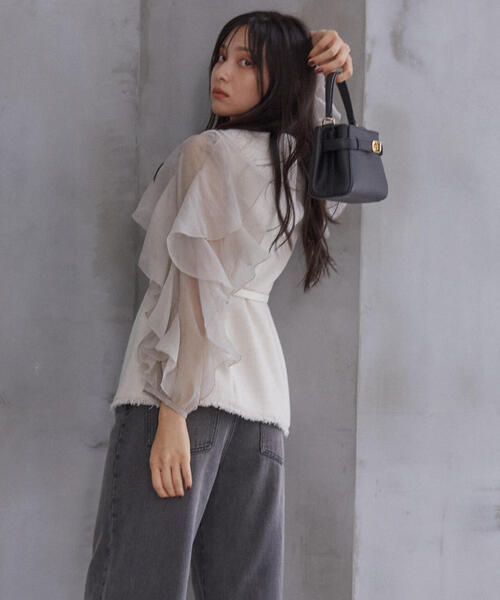 PROPORTION BODY DRESSING（プロポーションボディドレッシング）の「ベルト付きペプラムツイードジレ / 1214250902（テーラードジャケット・レディース・ブラック/ホワイト系その他・MEDIUM/SMALL）」の15枚目の写真