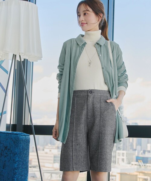 Tiaclasse(ティアクラッセ)の「コーデュロイシャツチュニックブラウス(シャツ/ブラウス・レディース・ミント/モカ/ブルー/アイボリー・L/M)」の18枚目の写真