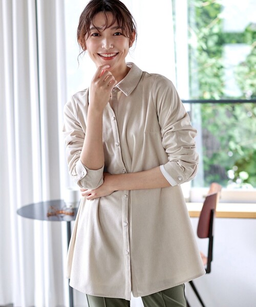 Tiaclasse(ティアクラッセ)の「コーデュロイシャツチュニックブラウス(シャツ/ブラウス・レディース・ミント/モカ/ブルー/アイボリー・L/M)」の20枚目の写真