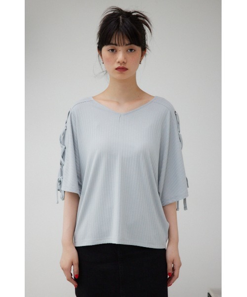 ショルダーレースアップカットトップス（Tシャツ/カットソー