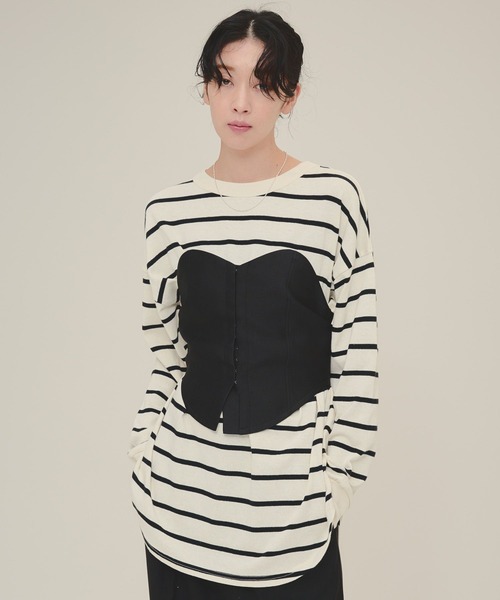 eL（エル）の「【eL】Back Open Big TEE LS/136848（Tシャツ/カットソー・レディース・ブラック系その他/ホワイト系その他/ネイビー系・FREE）」の13枚目の写真