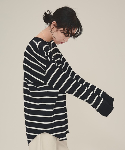 eL（エル）の「【eL】Back Open Big TEE LS/136848（Tシャツ/カットソー・レディース・ブラック系その他/ホワイト系その他/ネイビー系・FREE）」の18枚目の写真