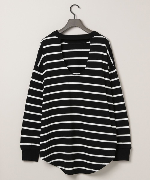 eL（エル）の「【eL】Back Open Big TEE LS/136848（Tシャツ/カットソー・レディース・ブラック系その他/ホワイト系その他/ネイビー系・FREE）」の21枚目の写真