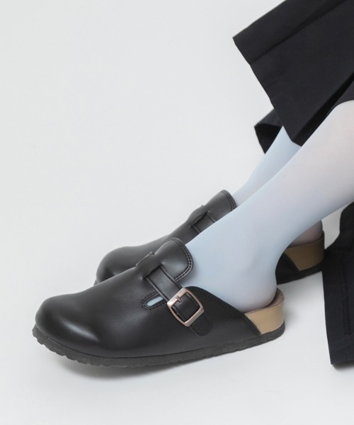 HEILIS（ヘイリス）の「【定番人気！HIT ITEM！】ベルトサボサンダル / 春 クロッグシューズ スウェードタッチ レザータッチ 秋 冬 サボ 韓国 スエード ブラック ベージュ 合皮 サンダル スリッポン（スリッポン・レディース・ベージュ/ブラック/ブラック系その他・S/M/L）」の6枚目の写真
