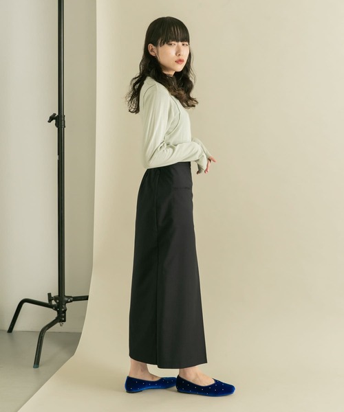 KBF(ケイビーエフ)の「ピンタックロングスリーブTEE(Tシャツ/カットソー・レディース・ミント/アイボリー/ブラック・ONE)」の8枚目の写真