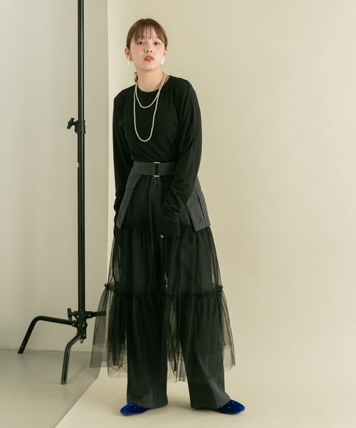 KBF(ケイビーエフ)の「ピンタックロングスリーブTEE(Tシャツ/カットソー・レディース・ミント/アイボリー/ブラック・ONE)」の15枚目の写真