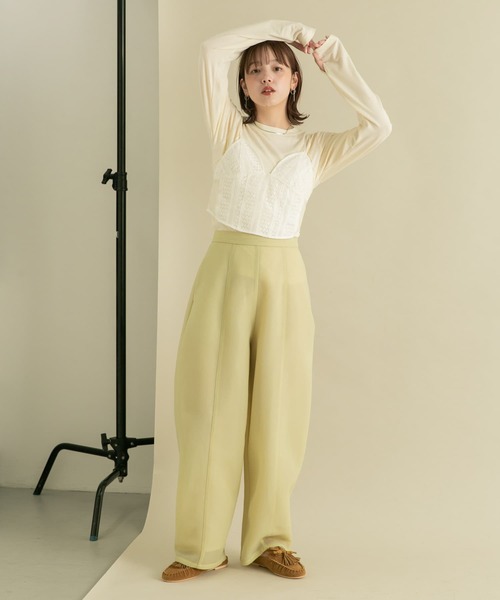 KBF(ケイビーエフ)の「ピンタックロングスリーブTEE(Tシャツ/カットソー・レディース・ミント/アイボリー/ブラック・ONE)」の22枚目の写真