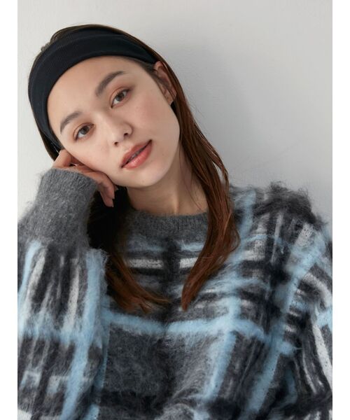 Ungrid（アングリッド）の「リブ編みヘアバンド（ヘアバンド・レディース・ブラック/ライトグレー・FREE）」の2枚目の写真