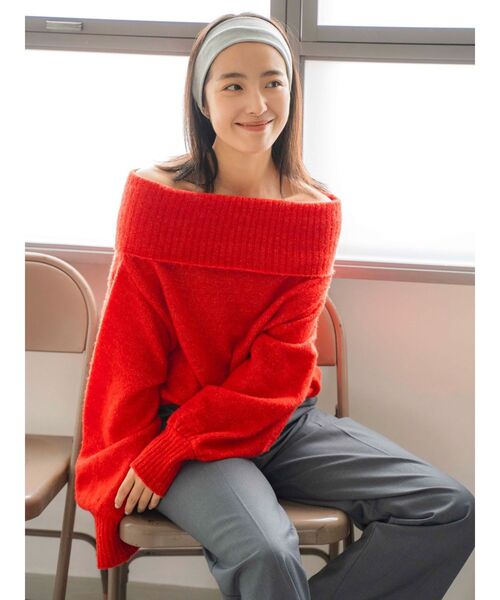 Ungrid（アングリッド）の「リブ編みヘアバンド（ヘアバンド・レディース・ブラック/ライトグレー・FREE）」の4枚目の写真