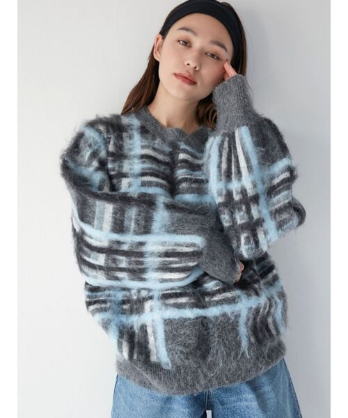 Ungrid（アングリッド）の「リブ編みヘアバンド（ヘアバンド・レディース・ブラック/ライトグレー・FREE）」の8枚目の写真