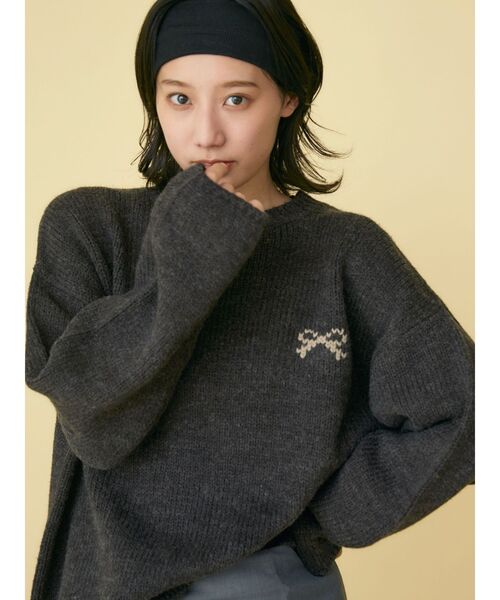 Ungrid（アングリッド）の「リブ編みヘアバンド（ヘアバンド・レディース・ブラック/ライトグレー・FREE）」の16枚目の写真