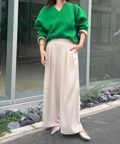 Jena espace merveilleux（ジェナ　エスパスメルヴェイユ）の「【ー3キロ見え！】トロミタックワイドパンツ（その他パンツ・レディース・キャメル/オリーブ/ブラック/ベージュ/グレー/カーキ・FREE）」の16枚目の写真