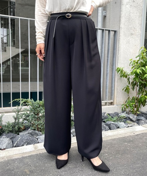 Jena espace merveilleux（ジェナ　エスパスメルヴェイユ）の「【ー3キロ見え！】トロミタックワイドパンツ（その他パンツ・レディース・キャメル/オリーブ/ブラック/ベージュ/グレー/カーキ・FREE）」の13枚目の写真