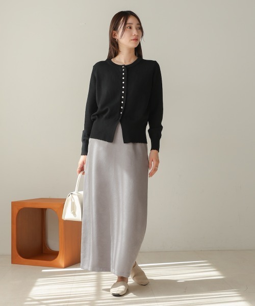 Bab（バブ）の「スカラップデザインニットカーデ（カーディガン/ボレロ・レディース・ベージュ/ブラウン/ブラック/オフホワイト・FREE）」の15枚目の写真