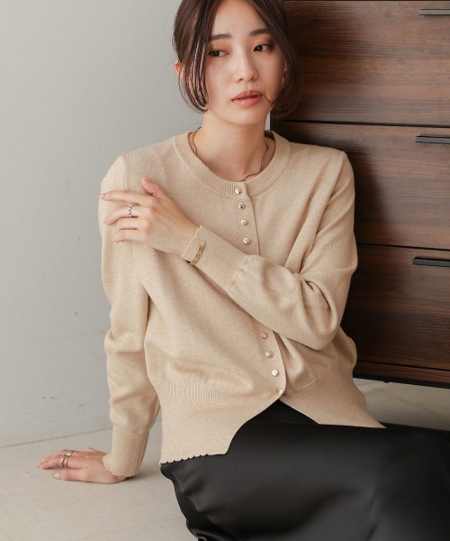 スカラップジップ ショートカーディガン(トップス)｜TO BE CHIC