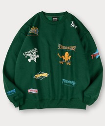 THRASHER（スラッシャー）の「【THRASHER/スラッシャー】ブランドロゴ 総柄デザイン スウェット バックプリント オーバーサイズ 裏起毛（スウェット・メンズ）」
