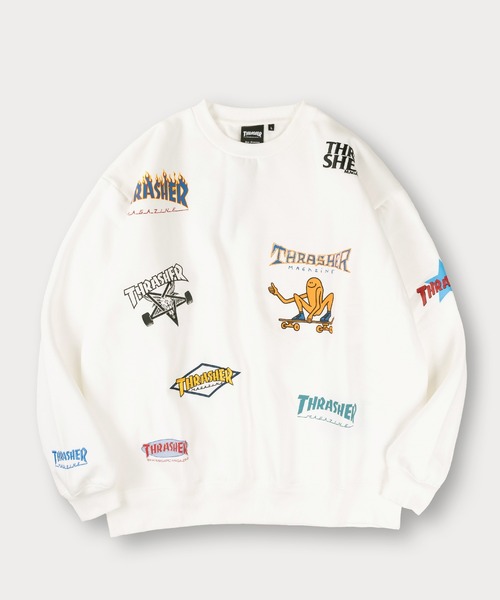 THRASHER/スラッシャー】ブランドロゴ 総柄デザイン スウェット バック