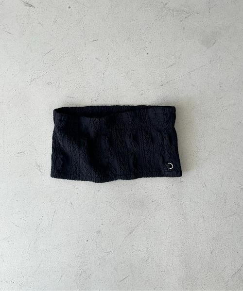 kotohayokozawa(コトハヨコザワ)の「kotohayokozawa todo SHRUNK-KNIT BARE TOP(チューブトップ・レディース・ブラック・FREE)」の8枚目の写真