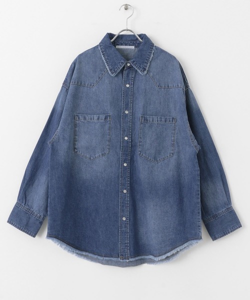 KBF（ケイビーエフ）の「オーバーデニムシャツ（シャツ/ブラウス・レディース・ブルー/ブラック・ONE）」の18枚目の写真