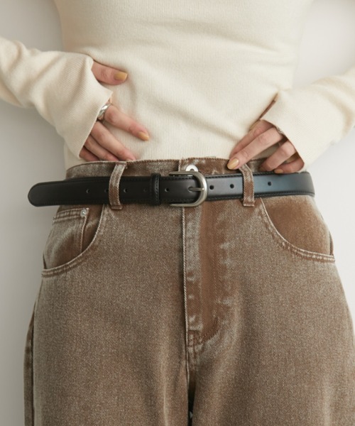 Aunt Marie's(アントマリーズ)の「ベーシックレザーベルト(ベルト・レディース・ブラック・FREE)」の1枚目の写真