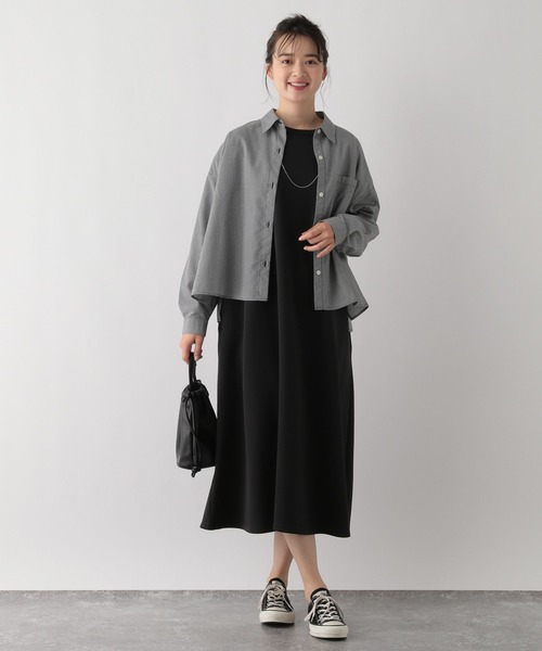 GLOBAL WORK Smile Seed Store（グローバルワーク スマイルシードストア）の「上品スウェットワンピース/129676（ワンピース・レディース・ベージュ/チャコール/ブラック・LARGE/X-LARGE/MEDIUM/SMALL）」の5枚目の写真