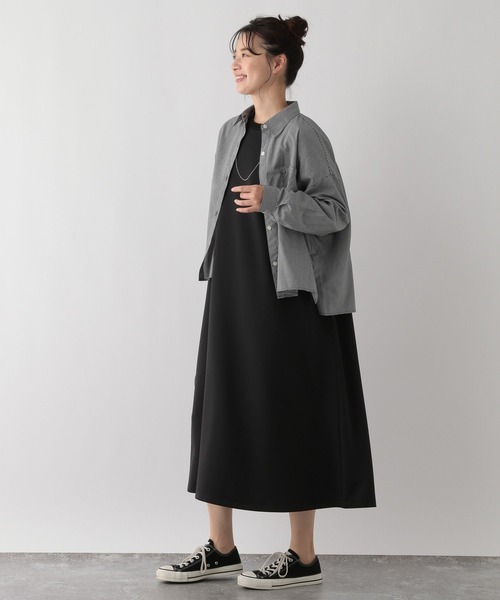 GLOBAL WORK Smile Seed Store（グローバルワーク スマイルシードストア）の「上品スウェットワンピース/129676（ワンピース・レディース・ベージュ/チャコール/ブラック・LARGE/X-LARGE/MEDIUM/SMALL）」の6枚目の写真