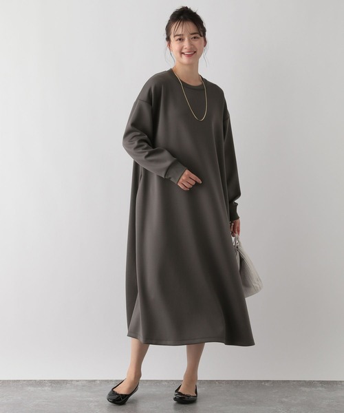GLOBAL WORK Smile Seed Store（グローバルワーク スマイルシードストア）の「上品スウェットワンピース/129676（ワンピース・レディース・ベージュ/チャコール/ブラック・LARGE/X-LARGE/MEDIUM/SMALL）」の9枚目の写真