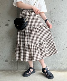 merrylatte | フレンチガーリーチェックティアードスカート(スカート)