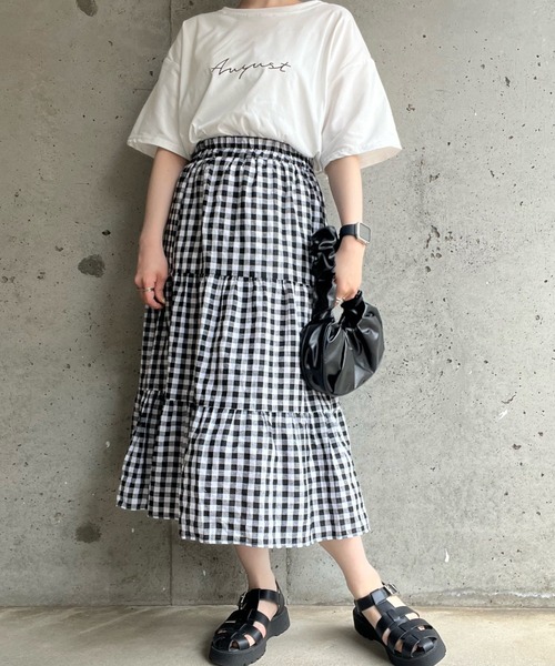 merrylatte（メリーラテ）の「フレンチガーリーチェックティアードスカート（スカート・レディース・ブラック/ブラウン・MEDIUM/SMALL/LARGE）」の17枚目の写真