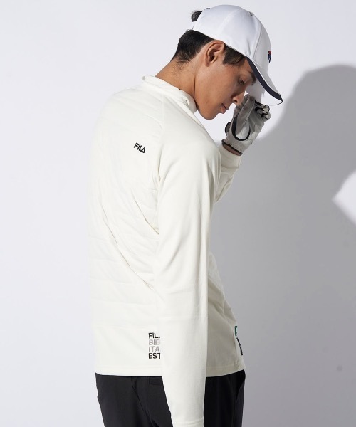 FILA GOLF(フィラゴルフ )の「【FILA GOLF/フィラゴルフ】薄中綿ハーフジップシャツ ゴルフ(シャツ/ブラウス・メンズ・ダークグレー/ブラック/オフホワイト・LARGE/X-LARGE/XX-LARGE/MEDIUM)」の2枚目の写真
