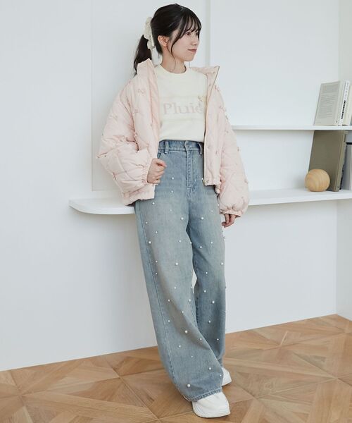 MAJESTIC LEGON（マジェスティックレゴン）の「レースリボンロゴニット（ニット/セーター・レディース・ピンク/ボルドー/グレー/アイボリー/ブラック・MEDIUM）」の6枚目の写真