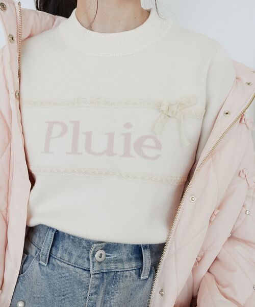 MAJESTIC LEGON（マジェスティックレゴン）の「レースリボンロゴニット（ニット/セーター・レディース・ピンク/ボルドー/グレー/アイボリー/ブラック・MEDIUM）」の8枚目の写真